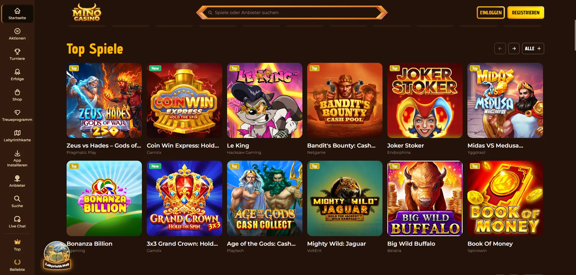 Slot machine online su Mino Casino &mdash; oltre 9000 titoli disponibili
