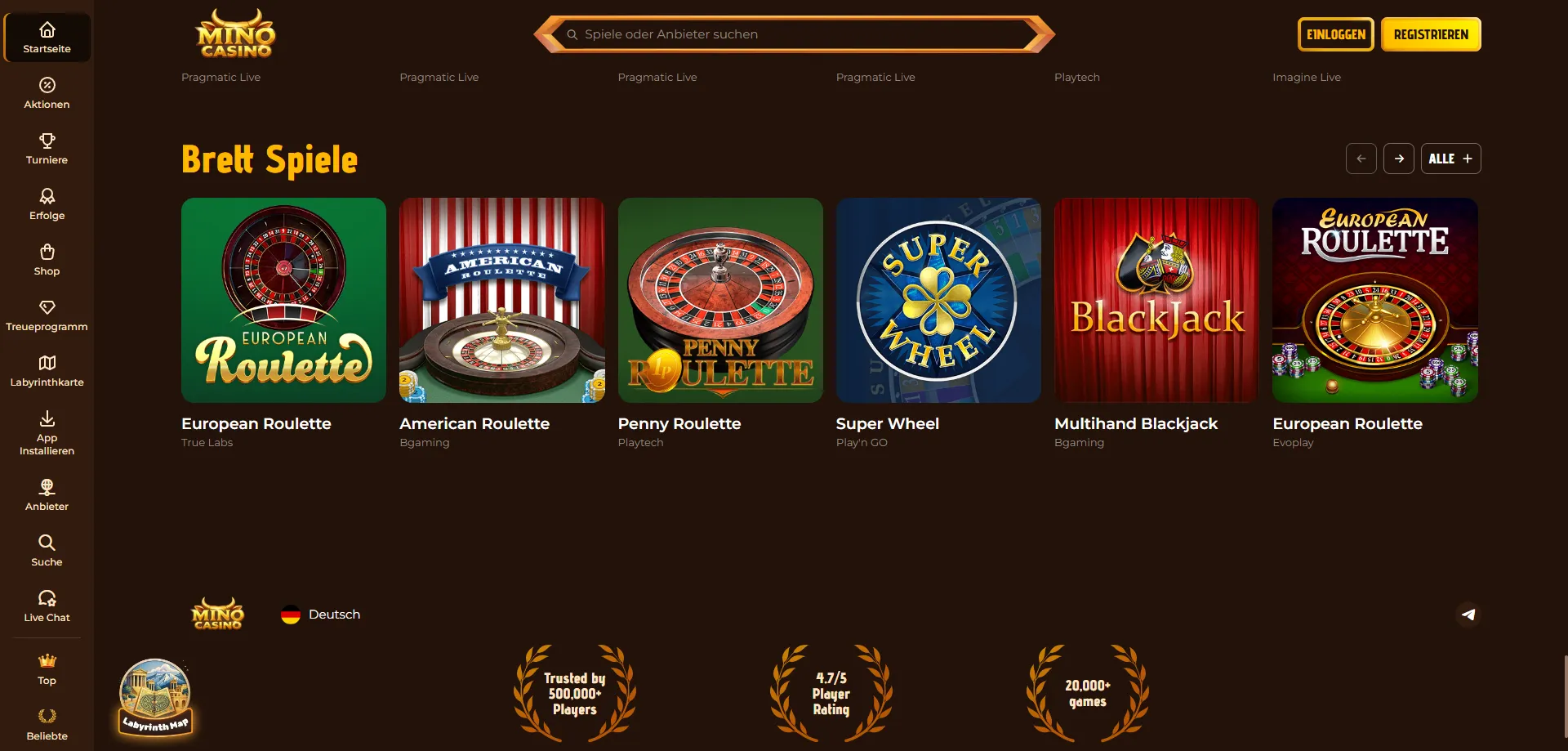 Prelievi rapidi e sicuri su Mino Casino con metodi multipli