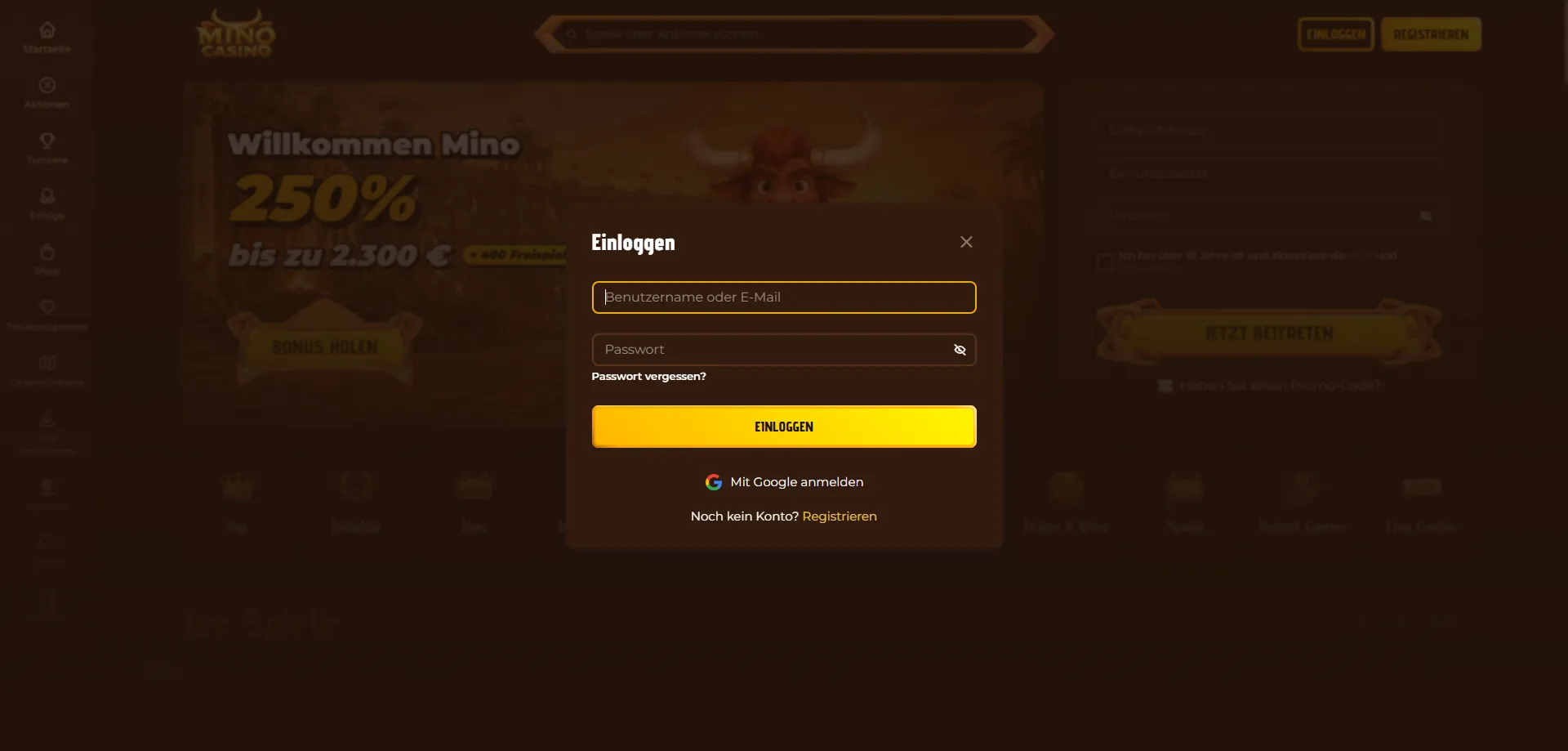 Accesso account Mino Casino — mino casino login sicuro e veloce