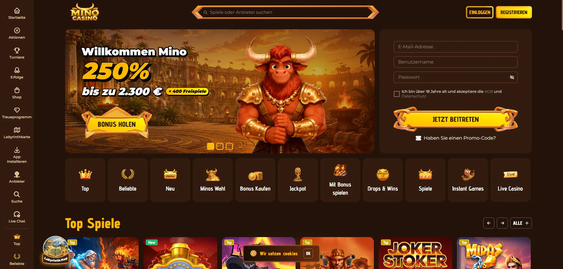 Mino Casino pacchetto di benvenuto per nuovi giocatori italiani 2026